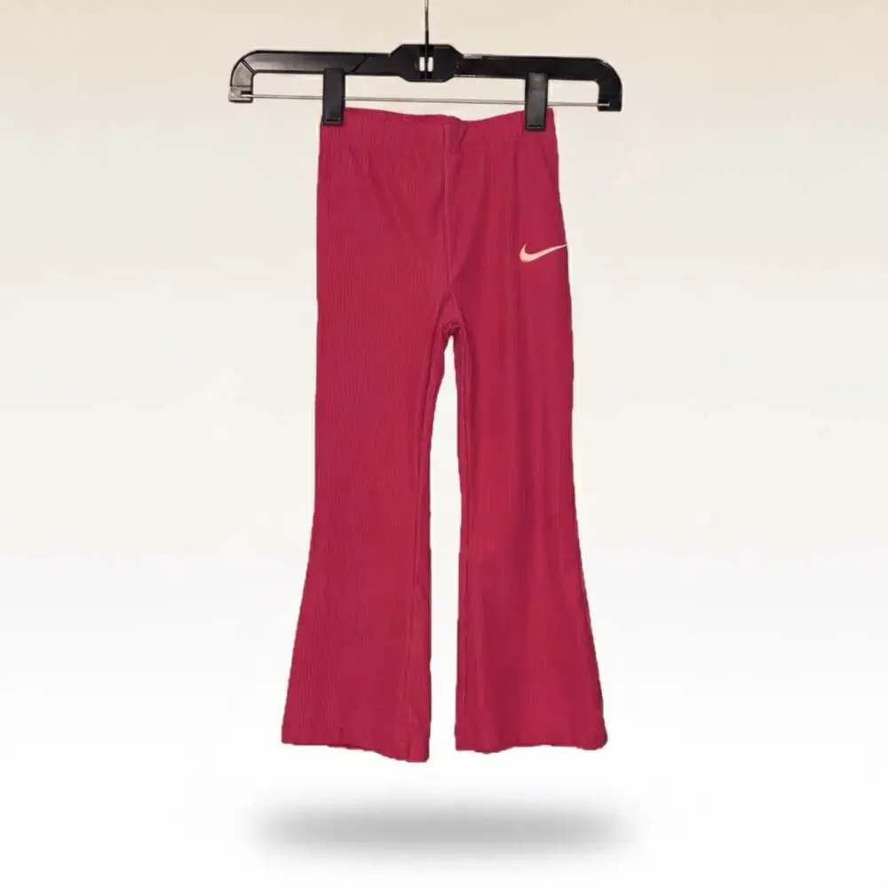 Nike Little Girls' Ribbed Flare Leggings, Playful Pink